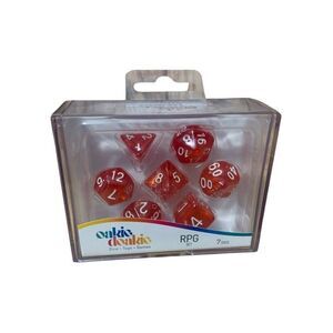 Oakie Doakie Dice Marble Set Red 7 Piece RPG Set NEW